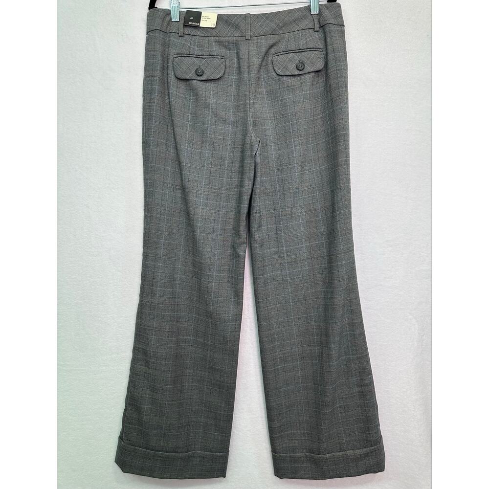 NWT LOFT Marisa Gray Plaid Wool Cuffed Trouser Pants Women’s Size 10 - Picture 3 of 13